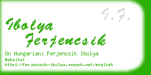 ibolya ferjencsik business card